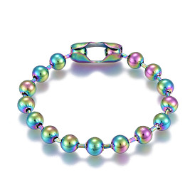 304 Stainless Steel Ball Chain Bracelets, Tag Chain