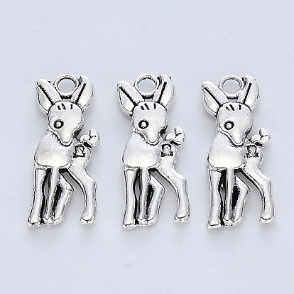 Сплавочные подвески тибетского стиля, без кадмия, без никеля и без свинца, пятнистый олень