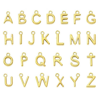 26Pcs 304 Stainless Steel Pendants, Letter A~Z