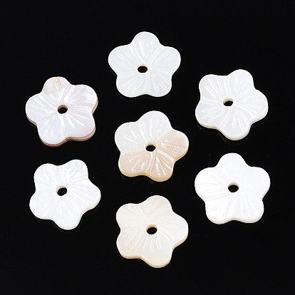 Естественных пресноводных стеклянные бусы, цветок