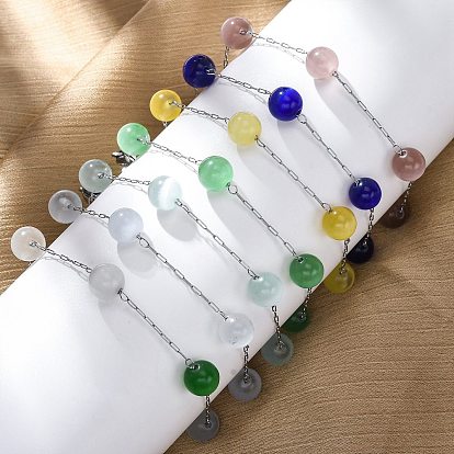 304 трос из нержавеющей стали цепи браслеты, браслеты из кошачьего глаза для женщин