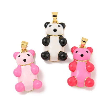 Стойка из латуни с эмалевыми подвесками, с целью перехода в кольце, долговечный, без свинца и без кадмия, медведь, реальный 18 k позолоченный