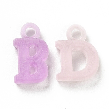 Transparent Acrylic Charms, Frosted, Random Mixed Letters