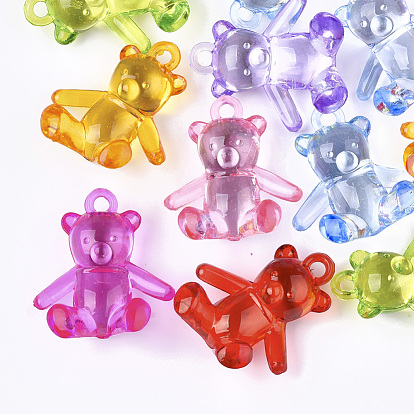Transparent Acrylic Pendants, Bear