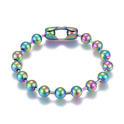 304 Stainless Steel Ball Chain Bracelets, Tag Chain