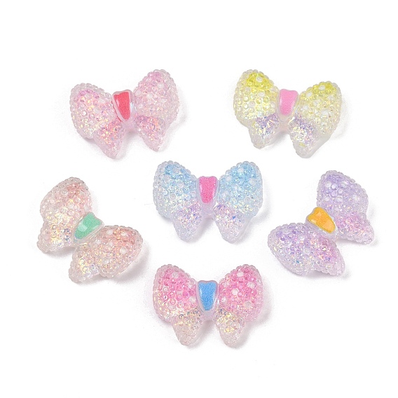 Кабошоны-банты из непрозрачной смолы, два тона