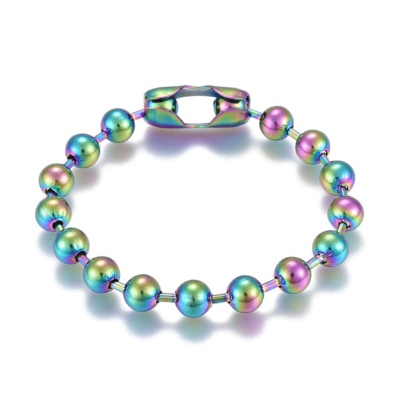 304 Stainless Steel Ball Chain Bracelets, Tag Chain