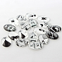 Kitten Glass Oval Flat Back Cabochons, Black and White Theme Ornaments Decorations, Cartoon Cat Pattern