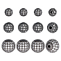 12Pcs 3 Styles Brass Micro Pave Cubic Zirconia Beads, Round