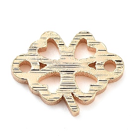 Brass Laser Cut Clover Connector Charms, Textured Links