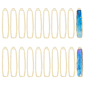 20 большие подвески из сплава с открытой задней панелью, для diy уф смолы, эпоксидная смола, Прессованные цветочные украшения, прямоугольные