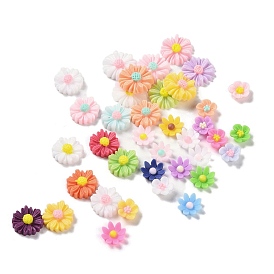Luminous Resin Decoden Cabochons, Glow in the Dark, Two Tone Flower