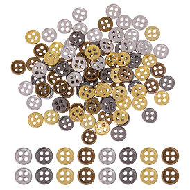 100pcvs 4 цвета цинковый сплав кнопки, плоско-круглые