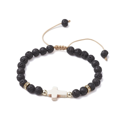 Регулируемые браслеты из круглых бусин из натуральной лавы диаметром 6 мм, плетеные из бусин, Летние пляжные браслеты из синтетической бирюзы для женщин