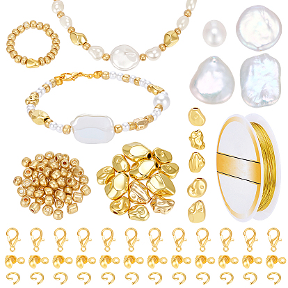 Наборы для изготовления находок своими руками, включают в себя застежки-клешни из сплава для лобстеров, открытые кольца прыжок, железный шарик советы узел крышки, Бисер из стекла , кеши жемчужные бусины, Сплавочные бусины, круглая медная проволока для ювелирных изделий