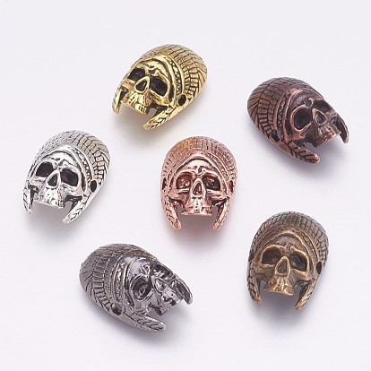 Tibetan Style Alloy Beads, Skull