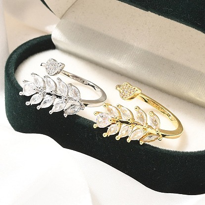 Кольца-манжеты из латуни с кубическим цирконием для женщин, без кадмия и без свинца, долговечный, лист