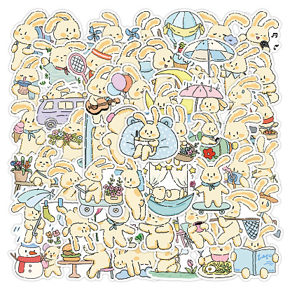 Кролик 50шт ПВХ самоклеящиеся наклейки, водонепроницаемые наклейки, для чемодана, скейтборде, холодильник, шлем, оболочка мобильного телефона