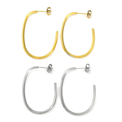 Ионное покрытие (ip) 304 овальные серьги-гвоздики из нержавеющей стали