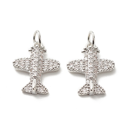 Экологически чистые латунные подвески из кубического циркония с микропрозрачным паве, без свинца и без кадмия, самолет