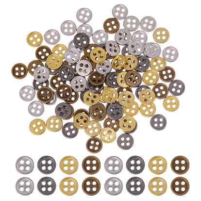 100pcvs 4 цвета цинковый сплав кнопки, плоско-круглые