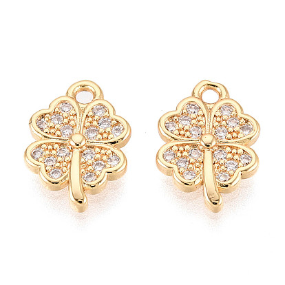 Латунные микро проложить кубического циркония прелести, клевер, долговечный, без никеля 
