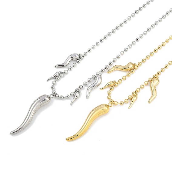 Стойка латунь латунь итальянский рог cornicello нагрудник ожерелья, без кадмия и без свинца, долговечный