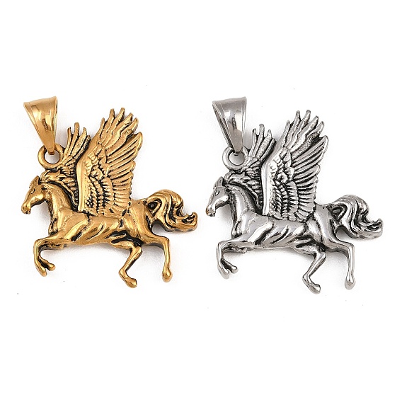 304 подвески из нержавеющей стали, подвески в виде лошади с крыльями