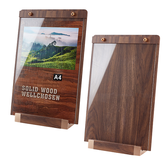 A4 Акриловые ценовые стенды, с деревянными досками, прямоугольные