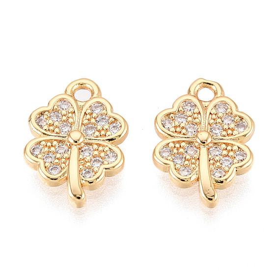 Латунные микро проложить кубического циркония прелести, клевер, долговечный, без никеля 