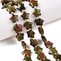 Природные Unakite бисер нитей, с бисером, граненые звезды