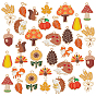 60Pcs 15 Styles Thanksgiving Day Alloy Enamel Pendants, Mixed Shapes