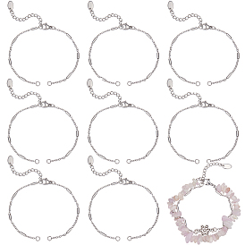 15шт. ручная работа 304 изготовление браслетов из нержавеющей стали, с овальными подвесками-удлинителями и застежками-лобстерами, трубка