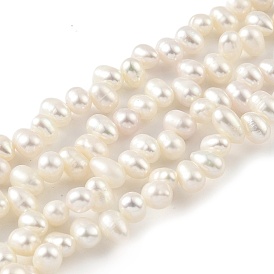 Natural Cultured Freshwater Pearl Beads Strands, Top Drilled, Rice