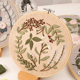 Embroidery manual hobby diy kit beginners entry training plant pattern material package European embroidery cross stitch