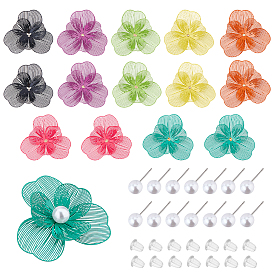 Цветок своими руками 430 наборы для изготовления сережек-гвоздиков из нержавеющей стали и пластика с имитацией жемчуга