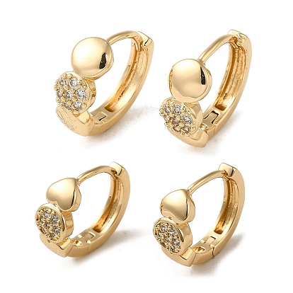 KC Gold Plated Brass Micro Pave Cubic Zirconia Hoop Earring