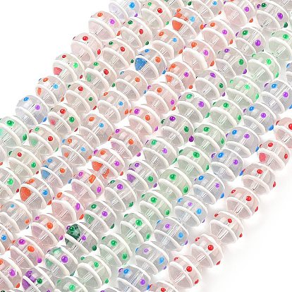 Стеклянные бусины с эмалевыми нитями, бусины ручной работы, круглые