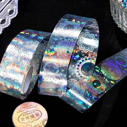 Hot Stamping Rainbow Color PET Decorative Tapes, Adhesive Tapes, for DIY Scrapbooking Supplie Gift Decoration