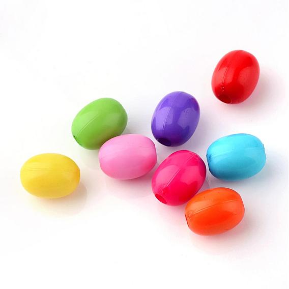 Opaque Acrylic Beads, Oval