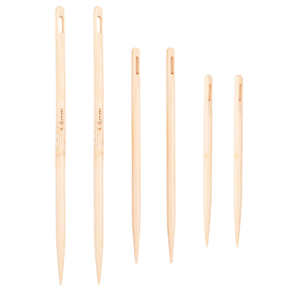 3Pcs Wood Knitting Needles, Big Eye Yarn Needles