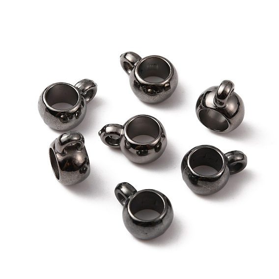 CCB Plastic Tube Bails, Rondelle Loop Bail Beads