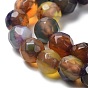 Natural Agate Beads Strands, Faceted Round, Dyed & Heated
