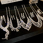 Комплекты украшений из латунных страз, комплект из колье и сережек