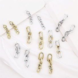 Gold CCB Chain Statement Earrings - Long, Trendy and Bold European Style Jewelry