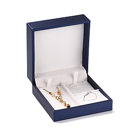 PU Leather Jewelry Box, for Pendant, Ring and Bracelet Packaging Box, Square