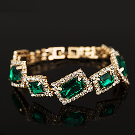 Bracelet/bracelet en strass à la mode avec placage de diamants - b