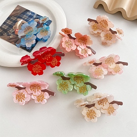 Cellulose Acetate Claw Hair Clips, Plum Blossom