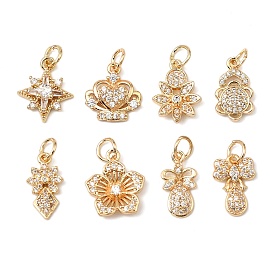 Латунные микро проложить кубического циркония прелести, реальный 14 k позолоченный, с целью перехода в кольце