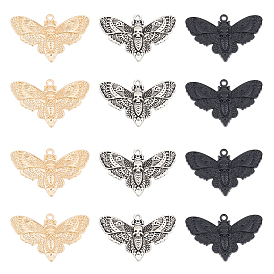 30 шт 3 цвета подвески из сплава, мотылек с черепом